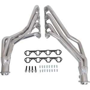 1979-1993 MUSTANG 5.0L 1-5/8 LONG TUBE HEADERS (TITANIUM CERAMIC) PLUS MATCHING SHORT MID X PIPE WITH HIGH FLOW CATALYTIC CONVERTERS