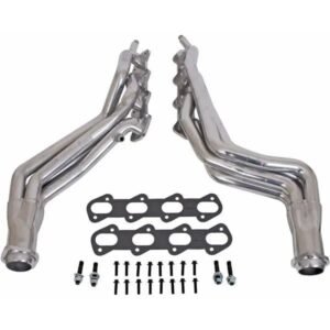 1996-1998 MUSTANG COBRA 1-5/8 LONG TUBE HEADERS (POLISHED SILVER CERAMIC) PLUS MATCHING HIGH FLOW SHORT MID X PIPE WITH CATALYTIC CONVERTERS