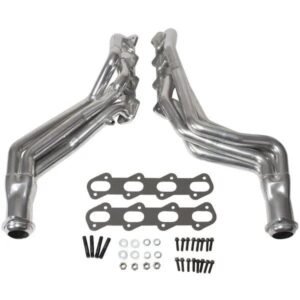 1999-2004 MUSTANG COBRA/MACH1 - 1-5/8 LONG TUBE HEADERS (POLISHED SILVER CERAMIC) PLUS MATCHING HIGH FLOW SHORT MID X PIPE WITH CATALYTIC CONVERTERS