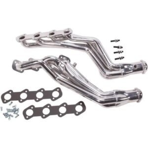 1996-2004 MUSTANG 4.6L-2V GT/BULLIT 1-5/8 LONG TUBE HEADERS MANUAL TRANS ONLY (POLISHED SILVER CERAMIC) PLUS MATCHING HIGH FLOW SHORT MID X PIPE WITH CATALYTIC CONVERTERS