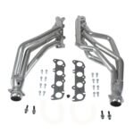 1986-2004 MUSTANG COYOTE SWAP 1-3/4" LONG TUBE HEADERS - (POLISHED SILVER CERAMIC) WITH MATCHING SHORT MID X PIPE WITH HIGH FLOW CATALYTIC CONVERTERS