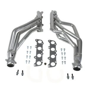 1986-2004 MUSTANG COYOTE SWAP 1-3/4" LONG TUBE HEADERS - (POLISHED SILVER CERAMIC) WITH MATCHING SHORT MID X PIPE WITH HIGH FLOW CATALYTIC CONVERTERS