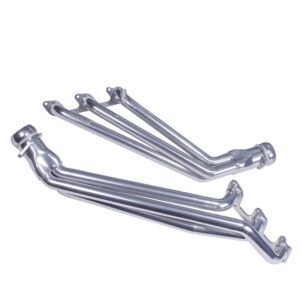 2005-2010 FORD MUSTANG V6 1-5/8" LONG TUBE HEADERS (POLISHED SILVER CERAMIC) PLUS MATCHING SHORT MID X PIPE WITH HIGH FLOW CATALYTIC CONVERTERS