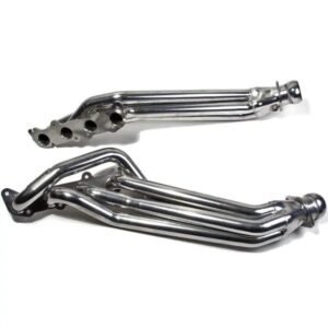 2011-2014 MUSTANG GT 5.0 1-7/8" LONG TUBE HEADERS (POLISHED SILVER CERAMIC) PLUS MATCHING SHORT MID X PIPE WITH HIGH FLOW CATALYTIC CONVERTERS
