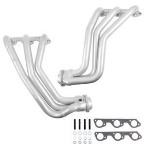 2007-2011 JEEP WRANGLER 3.8L 1-5/8 LONG TUBE HEADERS W/CATS Y PIPE (POLISHED SILVER CERAMIC)